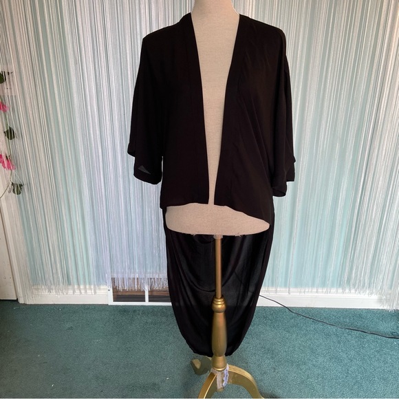 Asos Draped Black Kimono Cardigan Size US 0 NWT - Picture 4 of 17